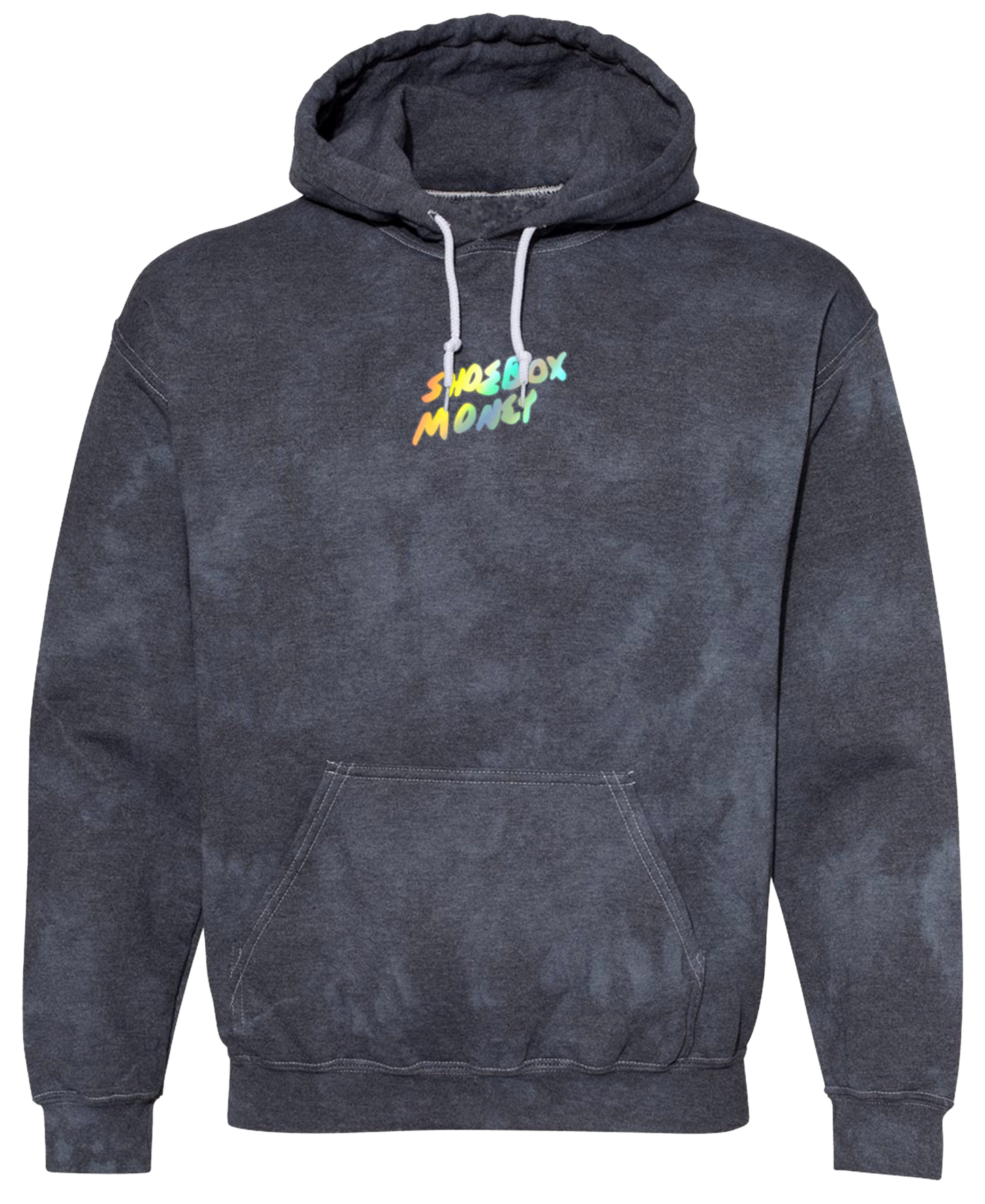 Shoebox Money Reflective Hoodie | Tie Dye Indigo