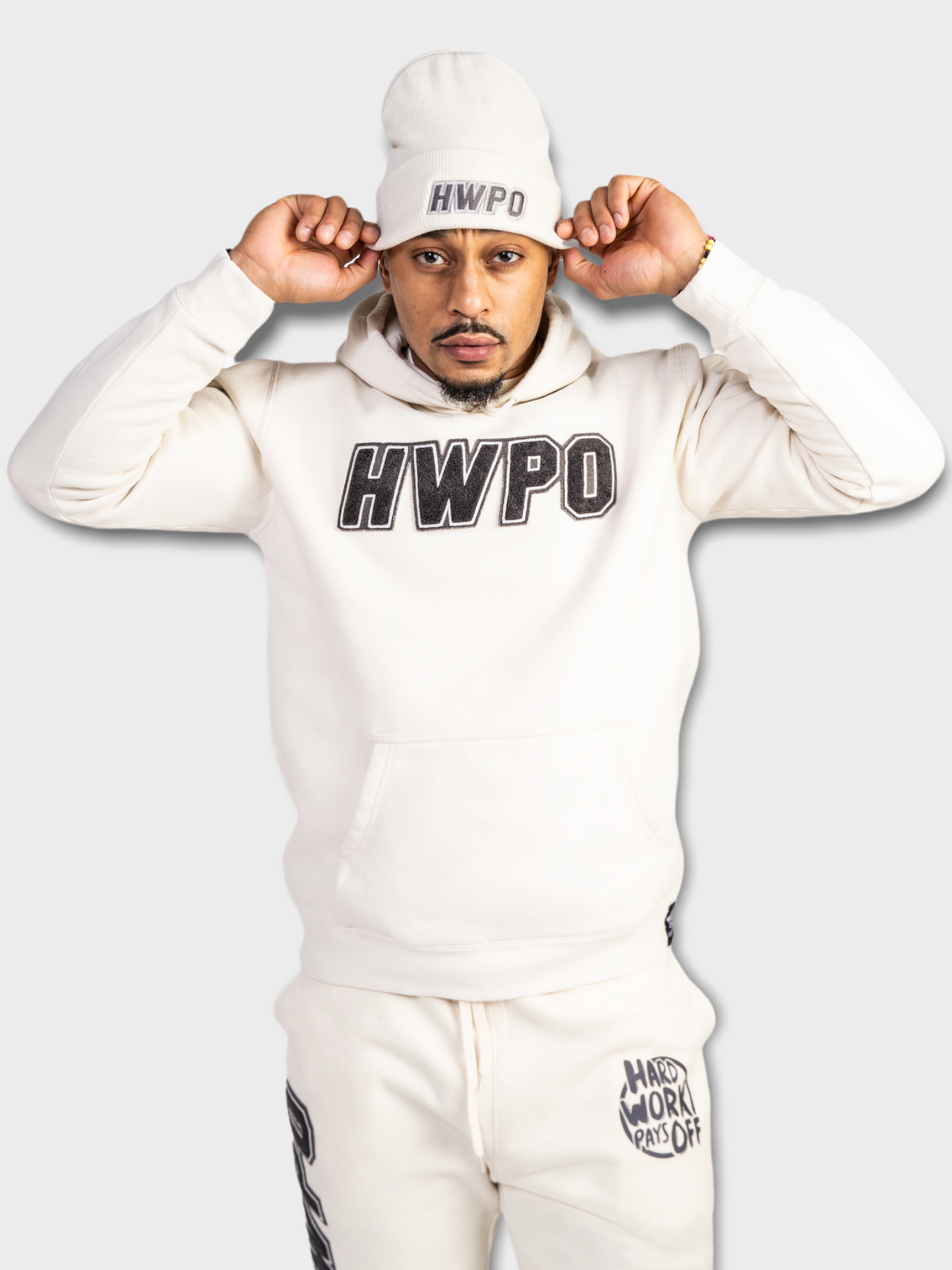 HWPO Chenille Patch Hoodie | Cream
