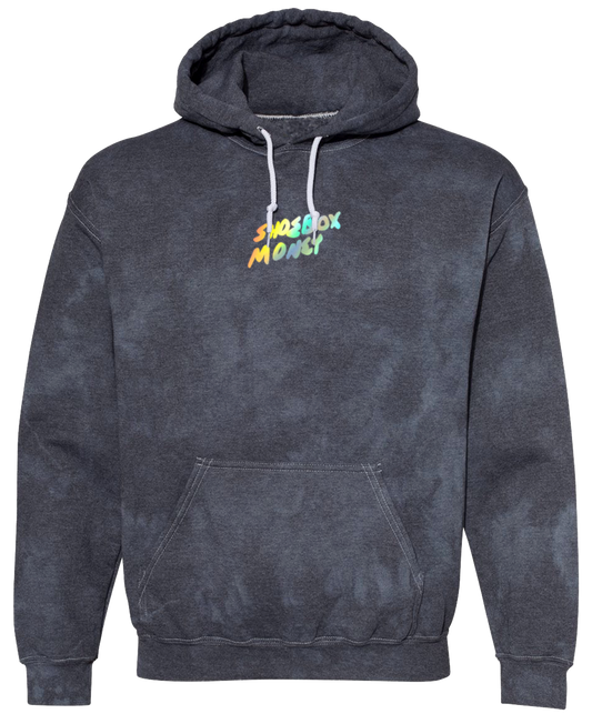 Shoebox Money Reflective Hoodie |  Tie Dye Indigo